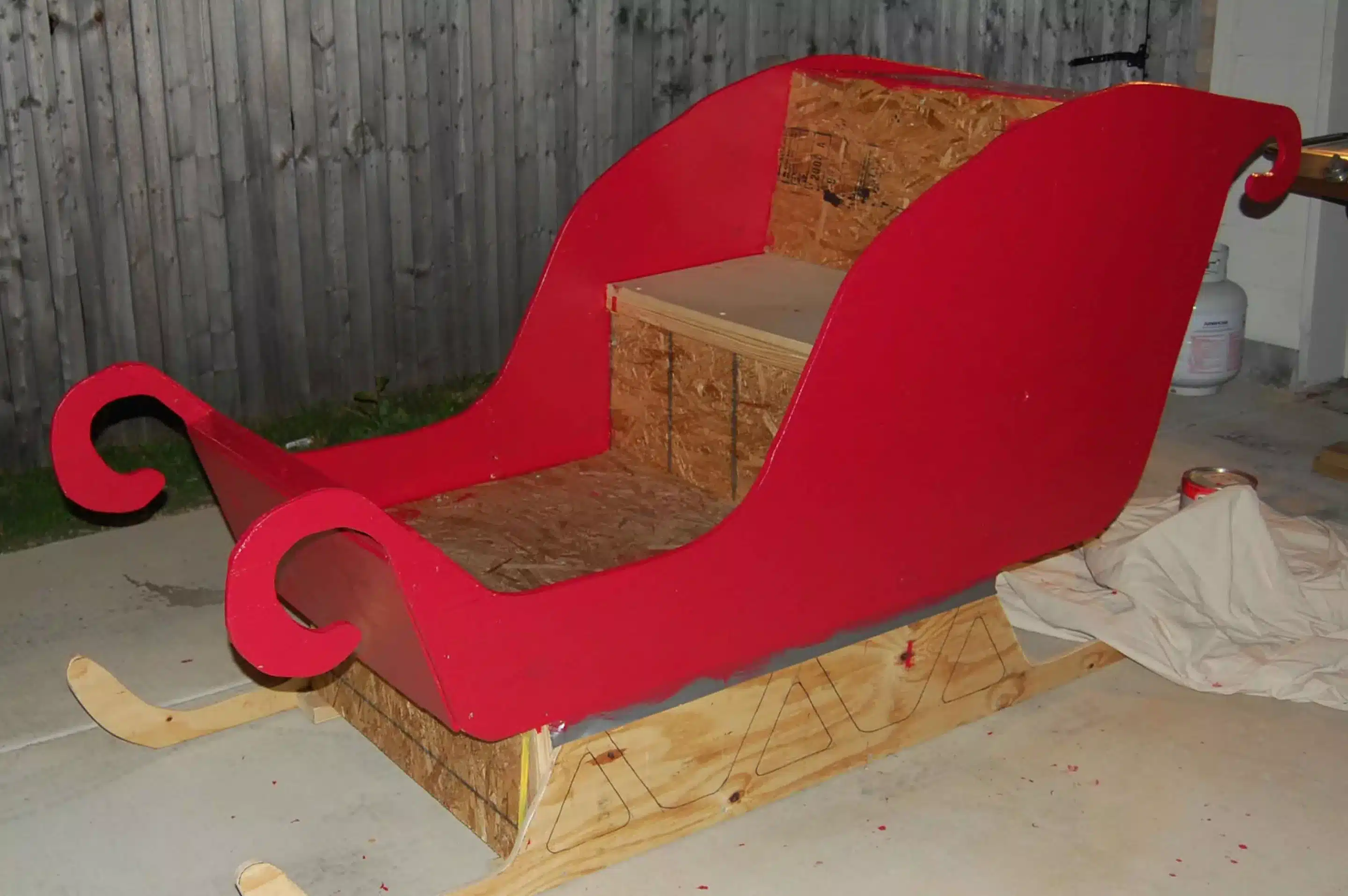 Santa Sleigh cabin section, complete with flooring, front footplate, and gift bag area to the rear.