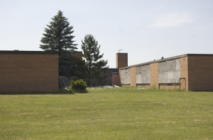 A rear view of Leo P. McDonald Elementary School, KI Sawyer AFB in 2010