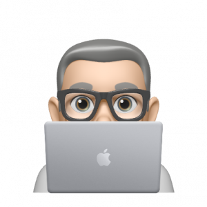 Donald J. Claxton emoji with me at one of my Macs, writing feverishly, and then someone calls....