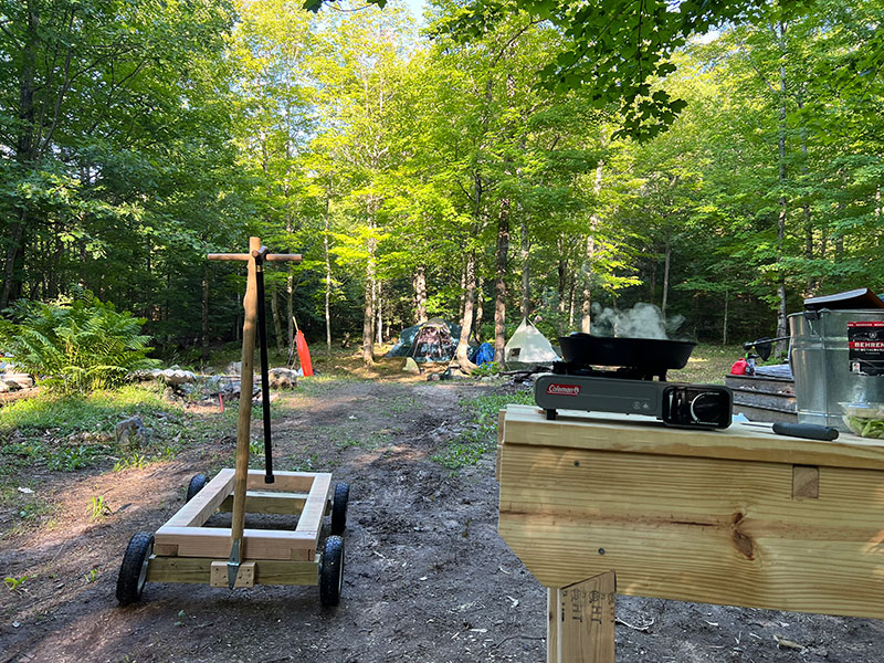 Mastering off-grid living in the Upper Peninsula of Michigan 2023. Image of our campsite NW of Marquette in July 2023.