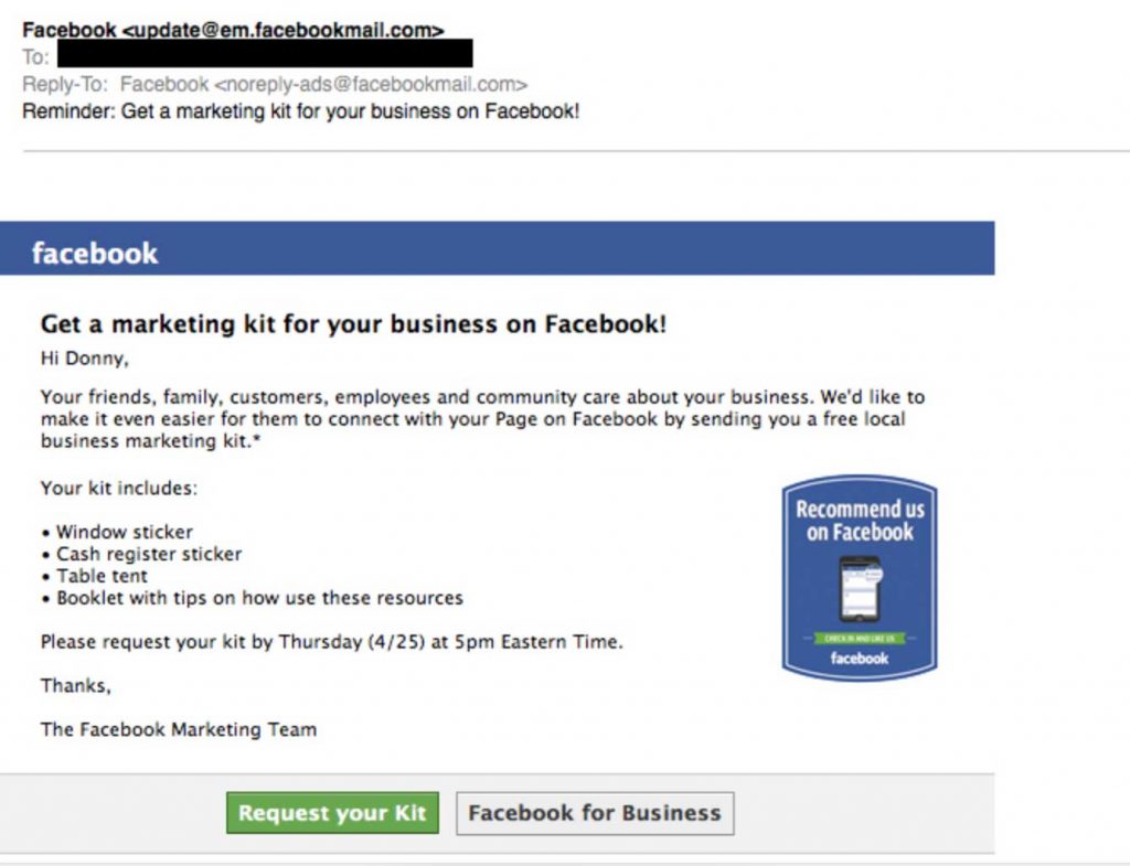 Seen this FacebookMail Spam offer? Beware