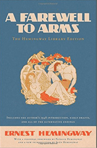 Ernest Hemingway's A Farewell To Arms book cover. 